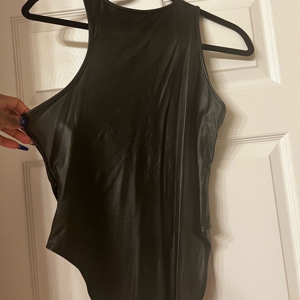Faux Leather Bodysuit size Large